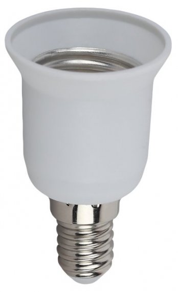 Фотография товара 'Эра Переходник E14-E27, пластик, белый Б0043743'