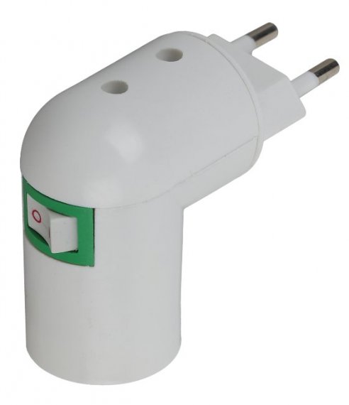 Фотография товара 'Эра Переходник вилка-Е27 с выключателем, Б0027981'