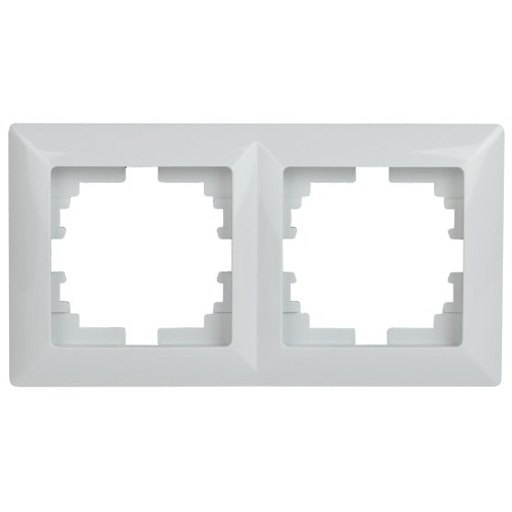Фотография товара 'Эра Рамка для розеток и выключателей Intro Solo 4-502-01 на 2 поста, СУ, белый Б0043410'