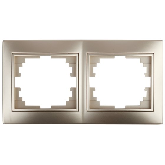 Фотография товара 'Эра Рамка для розеток и выключателей Intro Plano 1-502-04 на 2 поста горизонтальная, СУ, шампань Б0030095'