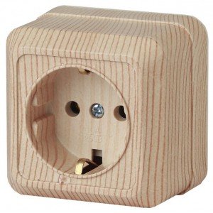 Фотография товара 'Эра Розетка 2P+E Schuko, 16А-250В, IP20, ОУ, Quadro, сосна Б0027651'