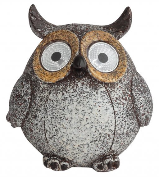 Фотография товара 'Эра ERAFYS01-07 Садовый светильник Филин серый на солнечной батарее, полистоун, 11,5 см Б0044839'