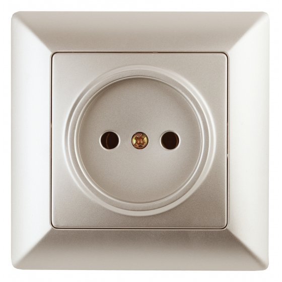Фотография товара 'Эра Розетка Intro Solo 4-201-04 без заземления 2P, 16А-250В, IP20, СУ, шампань Б0053644'