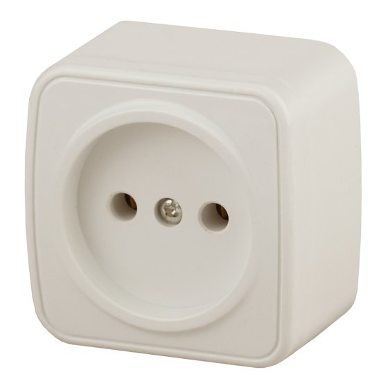 Фотография товара 'Эра Розетка Intro Polo 3-201-02 без заземления 2P, 16A-250В, IP20, ОУ, слоновая кость Б0053552'