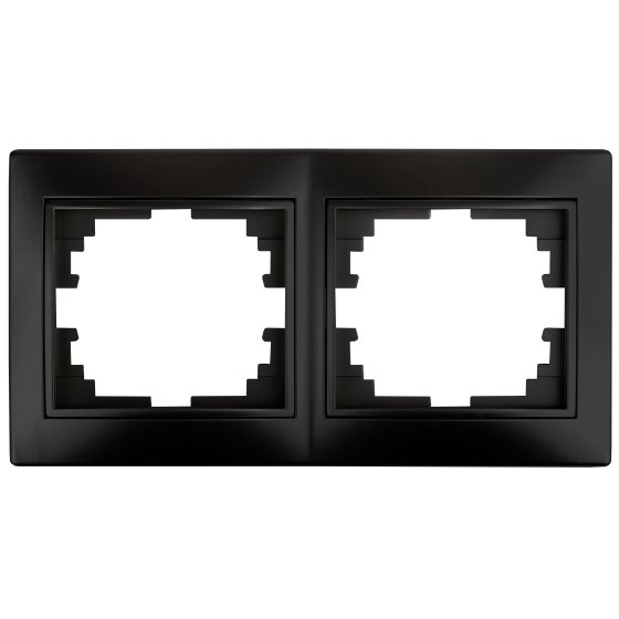 Фотография товара 'Эра Рамка для розеток и выключателей Intro Plano 1-502-05 на 2 поста горизонтальная, СУ, антрацит Б0044579'