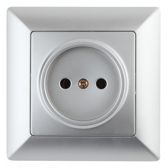 Фотография товара 'Эра Розетка 2P, 16А-250В, СУ, Solo, алюминий Б0043307'