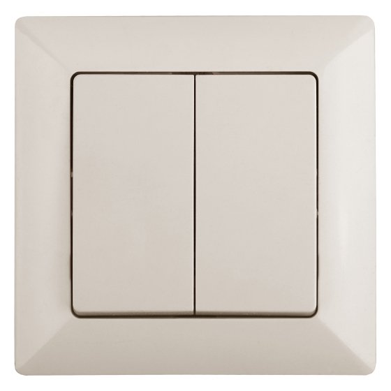 Фотография товара 'Эра Выключатель Intro Solo 4-104-02 двухклавишный 10А-250В, IP20, СУ, слоновая кость Б0053586'