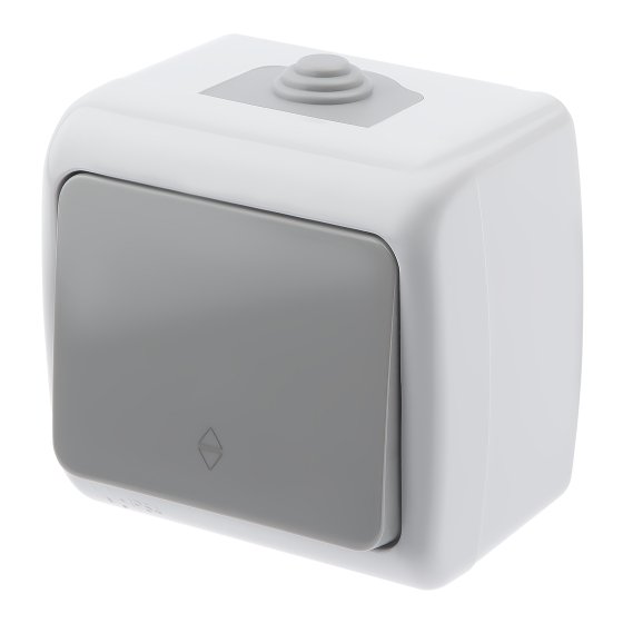 Фотография товара 'Эра Переключатель Intro Atlantic 5-103-03 10А-250В, IP54, открытой установки, серый Б0050942'