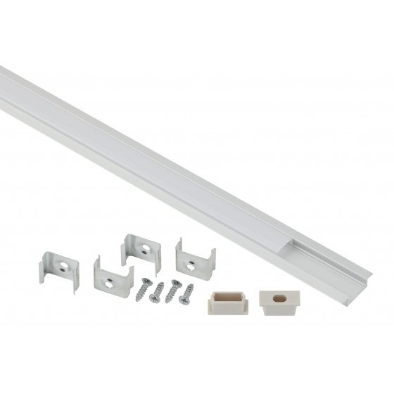 Фотография товара 'Эра Комплект с врезным анодированным профилем с фланцем CAB251 21х6мм, 2м Б0039464'