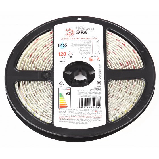 Фотография товара 'Эра Лента светодиодная LS2835-120LED-IP65-W-eco-5m Б0035599'