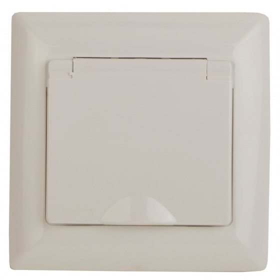 Фотография товара 'Эра Розетка 2P+E Schuko с крышкой, 16А-250В, СУ, Solo, сл.кость Б0043320'