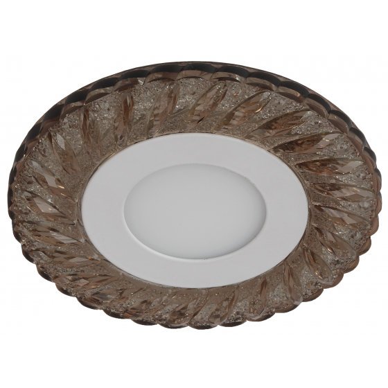 Фотография товара 'Эра Светильник DK LED 15 CHP/WH светодиодный круглый белая подсветка 3+3W шампань/белый Б0036496'