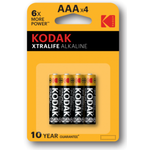 Фотография товара 'Эра Батарейки Kodak LR03-4BL XTRALIFE Alkaline Б0014329'