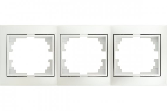 Фотография товара 'Эра Рамка для розеток и выключателей Intro Plano 1-503-06 на 3 поста горизонтальная, СУ, перламутр Б0053990'