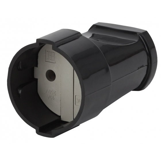 Фотография товара 'Эра Розетка кабельная б/з прямая 10A черная (24/384/4608) Б0039681'