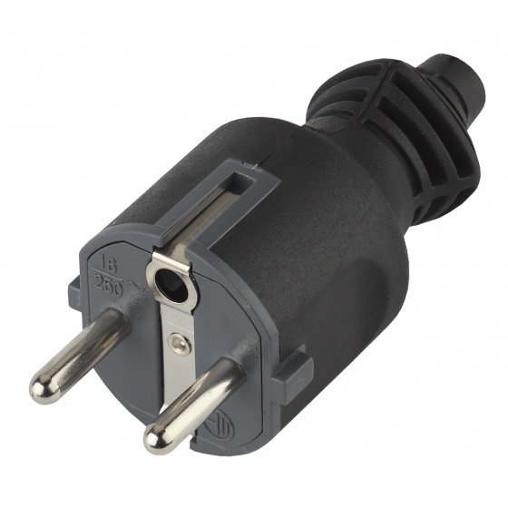 Фотография товара 'Эра Вилка c/з 16A прямой ввод черная (10/200/6000) Б0019189'