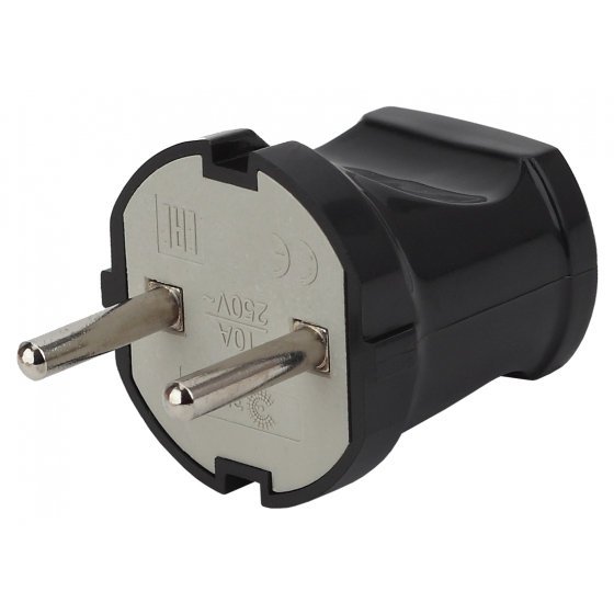 Фотография товара 'Эра Вилка б/з прямая 10A черная (24/480/5760) Б0039672'