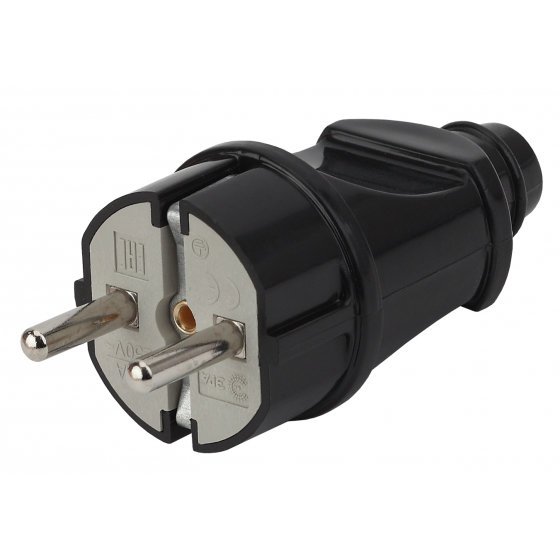 Фотография товара 'Эра Вилка с/з прямая 16A черная (24/240/5040) Б0039674'