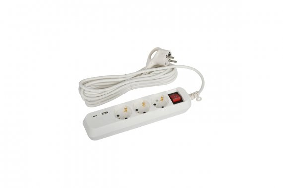 Фотография товара 'Эра Б0052899 Удлинитель электрический UB-3es-5m-USB c заземлением'