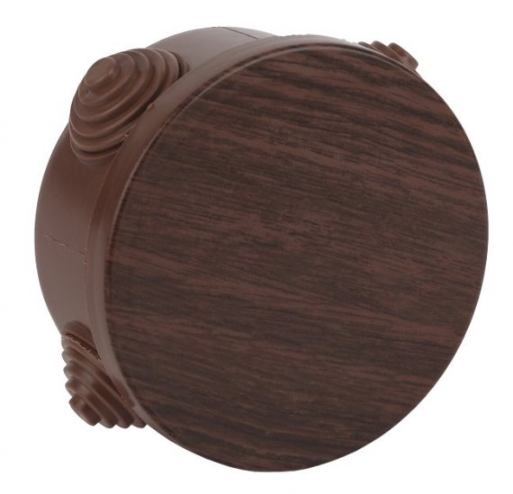 Фотография товара 'Эра Коробка распаячн. открытой установки КОР (дуб) 65х40мм с гермовводами 4 вх. IP54 Б0043232'