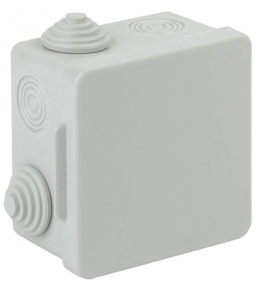 Фотография товара 'Эра Коробка распаячн. открытой установки КОР 80х80х50мм с гермовводами 7 вх. IP54 Б0037443'