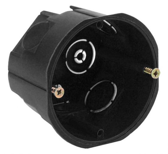 Фотография товара 'Эра Коробка установочн. КУТ 68х45мм для твердых стен саморез. черная IP20 Б0037431'