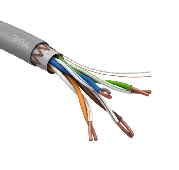 Фотография товара 'Эра Кабель витая пара SF/UTP Cat5e 4x2x24 AWG CU PVC 305 м Б0044691'