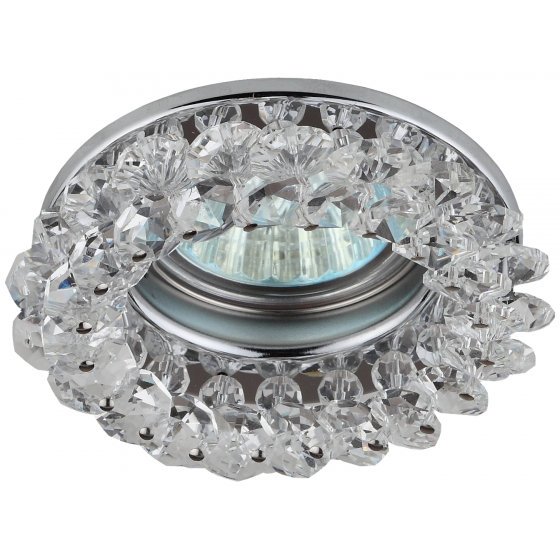 Фотография товара 'Эра Светильник DK16 CH/WH декор круглый с мелкими хрусталиками хром/прозрачный C0044737'