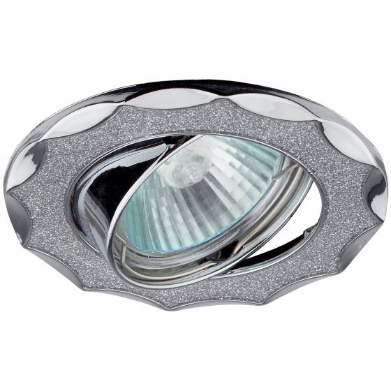 Фотография товара 'Эра Светильник DK17 CH/SH SL декор звезда со стеклянной крошкой MR16,12V/220V, 50W,хром/серебрян C0043755'