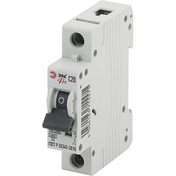 Фотография товара 'Эра Автоматический выключатель NO-901-51 ВА47-63 1P 20А кривая C Б0031823'