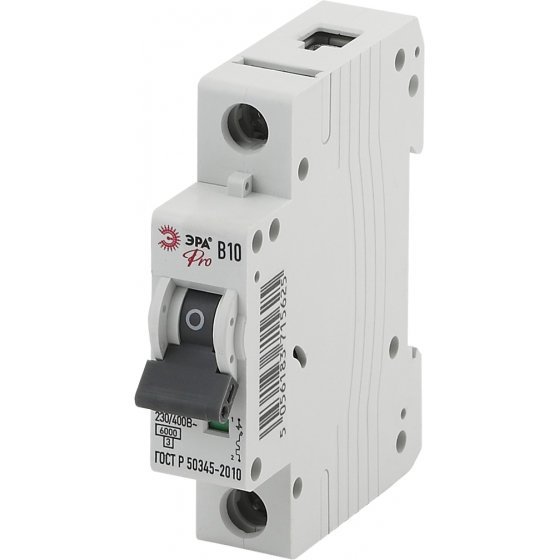 Фотография товара 'Эра Автоматический выключатель NO-901-56 ВА47-63 1P 10А кривая B Б0031828'