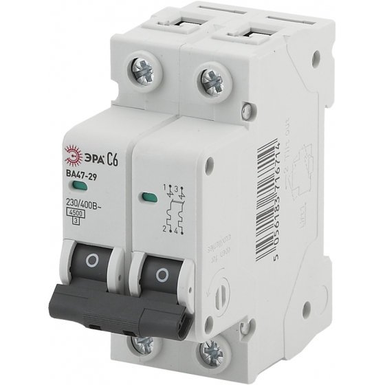 Фотография товара 'Эра Автоматический выключатель NO-902-111 ВА47-29 2P 20А кривая C Б0031933'