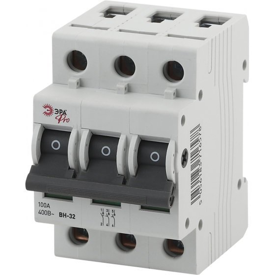 Фотография товара 'Эра Выключатель нагрузки (мини-рубильник) ВН-32 3P 100A NO-902-93 Б0031917'