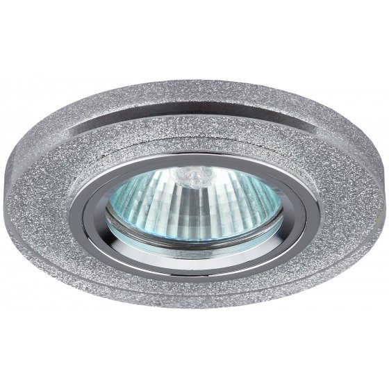 Фотография товара 'Эра Светильник DK7 CH/SHSL декор стекло круглое MR16,12V/220V, 50W, хром/серебряный блеск C0043736'