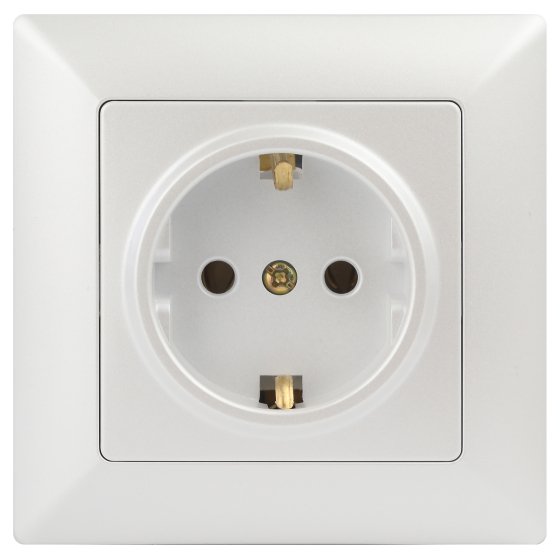 Фотография товара 'Эра Розетка Intro Solo 4-202-06 с заземлением 2P+E Schuko, 16А-250В, IP20, СУ, перламутр Б0053654'
