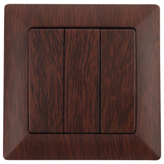 Фотография товара 'Эра Выключатель тройной, 10А-250В, СУ, Solo, венге Б0043303'