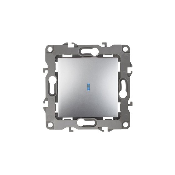 Фотография товара 'Эра Выключатель с подсветкой, 10АХ-250В, Эра12, алюминий Б0014635'