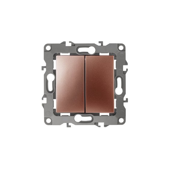 Фотография товара 'Эра Переключатель двойной, 10АХ-250В, Эра12, медь Б0019297'