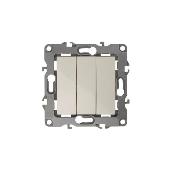 Фотография товара 'Эра Выключатель тройной, 10АХ-250В, Эра12, слоновая кость Б0014670'