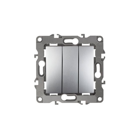 Фотография товара 'Эра Выключатель тройной, 10АХ-250В, Эра12, алюминий Б0014671'