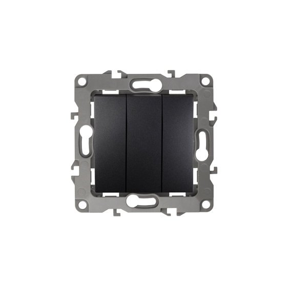 Фотография товара 'Эра Выключатель тройной, 10АХ-250В, Эра12, антрацит Б0014673'