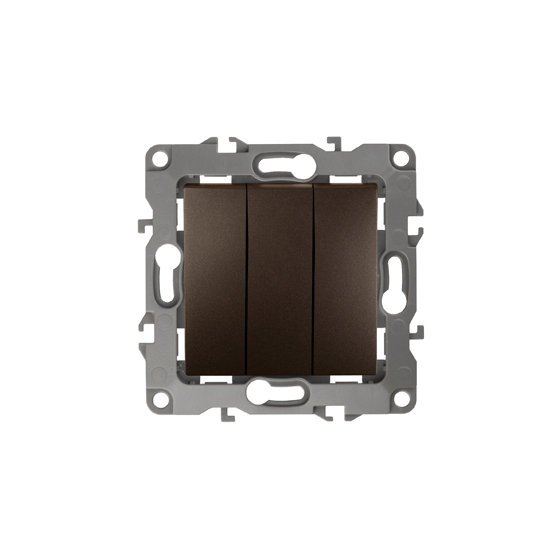 Фотография товара 'Эра Выключатель тройной, 10АХ-250В, Эра12, бронза Б0019300'