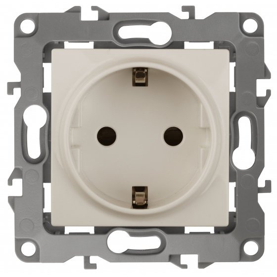 Фотография товара 'Эра Розетка 2P+E Schuko, 16АХ-250В, без м.лапок, Эра12, белый Б0036441'