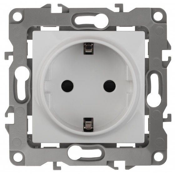 Фотография товара 'Эра Розетка 2P+E Schuko, 16АХ-250В, винт, без м.лапок, Эра12, белый Б0029234'