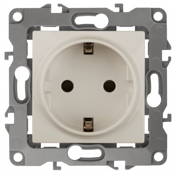 Фотография товара 'Эра Розетка 2P+E Schuko, 16АХ-250В, винт, без м.лапок, Эра12, слоновая кость Б0029235'