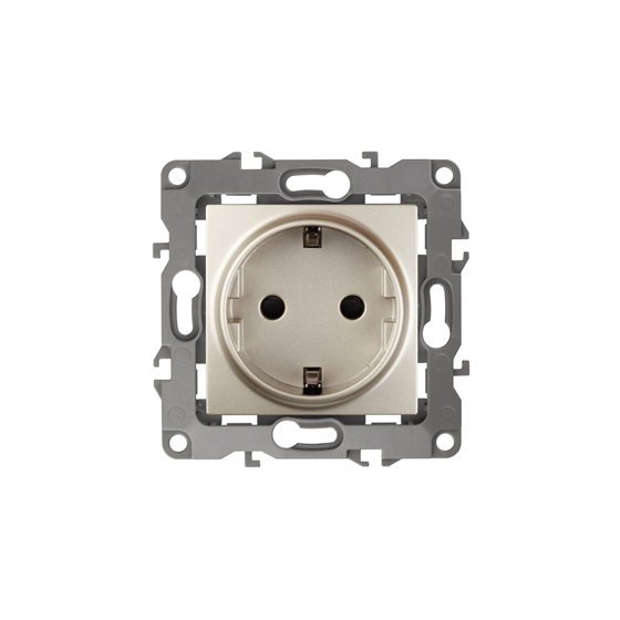 Фотография товара 'Эра Розетка 2P+E Schuko, 16АХ-250В, Эра12, шампань Б0014678'