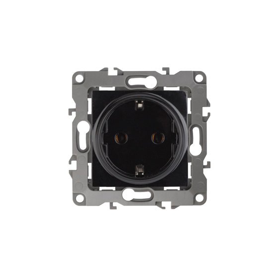 Фотография товара 'Эра Розетка 2P+E Schuko, 16АХ-250В, Эра12, чёрный Б0014680'