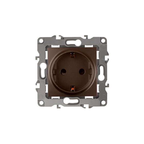 Фотография товара 'Эра Розетка 2P+E Schuko, 16АХ-250В, Эра12, бронза Б0019320'