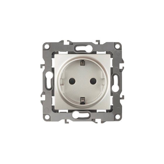 Фотография товара 'Эра Розетка 2P+E Schuko со шторками, 16АХ-250В, Эра12, перламутр Б0019326'