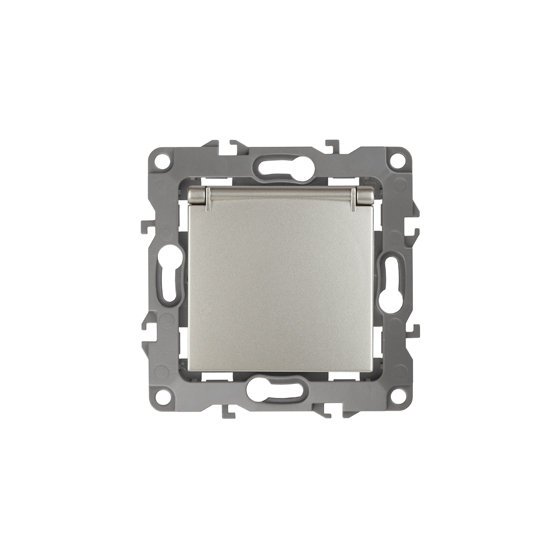 Фотография товара 'Эра Розетка 2P+E Schuko со шторками с крышкой, 16АХ-250В, Эра12, перламутр Б0019330'